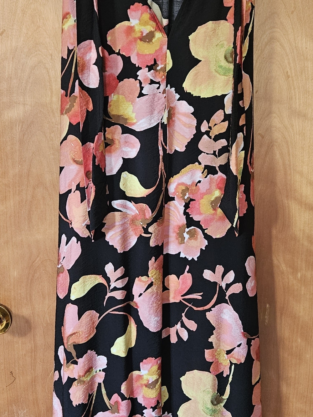 Torrid Black Maxi Dress with Pink and Yellow Floral Print